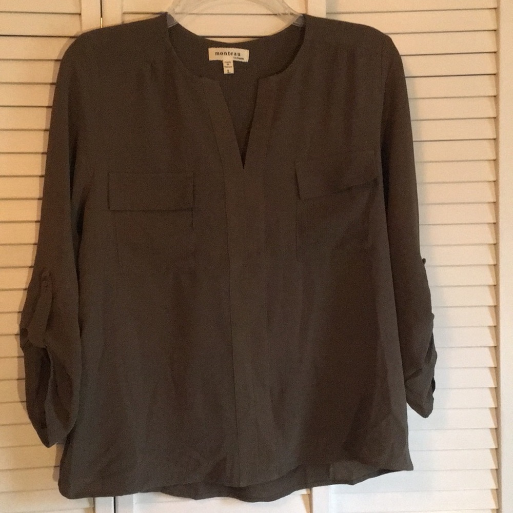 Army green blouse